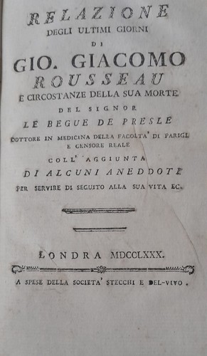 Rousseau report of - j.j., the