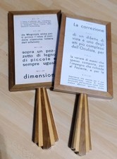 TABELLE OTTICHE VINTAGE PER TEST DI LETTURA CORNICE LEGNO Italia Oculista Raro