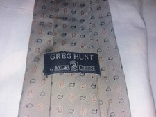 CRAVATTA UOMO NUOVA PURA SETA SILK SOIE TIE FANTASIA FIRMATE GREG HUNT - ATLAS