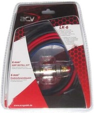 KIT CABLAGGIO INSTALLAZIONE AMPLIFICATORE SUBWOOFER AUTO CAVI AUDIO RCA 6MM