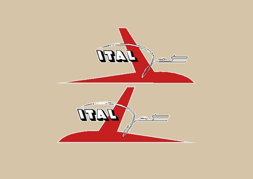 Italjet mustang adesivi rosso - mustang,