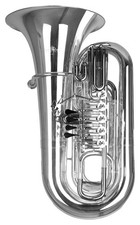 Tuba Professionale 5 Valvula Rotativa Minibal Ottone Lacca Argento Set Custodia