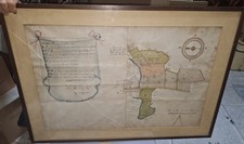 Mappa Antica Disegnata A Mano Colorata .1787