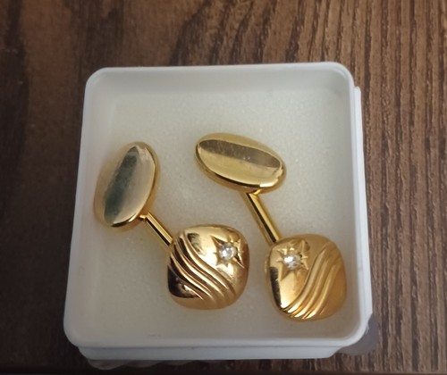 Coppia gemelli dorati con - coppia,