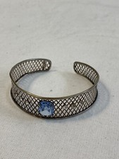 bracciale vintage in argento 800 con acqua marina Ø: 6 cm regolabile 8,69 g