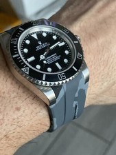 Cinturino in gomma vulcanizzata NERO 20mm per orologi Rolex ceramica GRIGIO mimetico