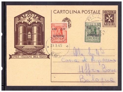 Cartolina postale rodi - rodi, c