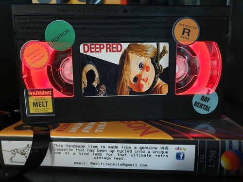 Retro vhs lamp deep red - red, ,