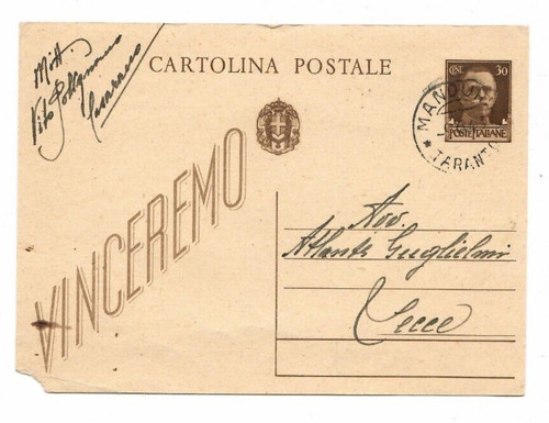 Lettera cartolina postale - lettera,