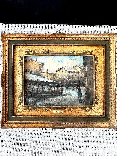 Dipinto olio rame paesaggio - dipinto, rame,paesaggio