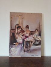 TRUDY JEUCK QUADRO DIPINTO OLIO SU TELA BALLERINE DANZA CLASSICA  50X70