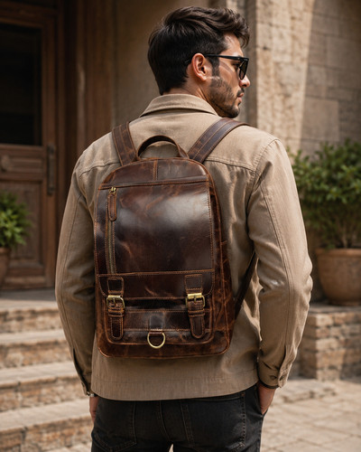Zaino vera pelle premium - in,