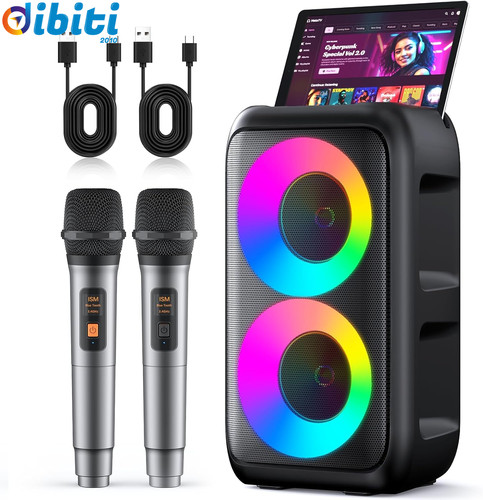 Karaoke con microfono - con, microfono,