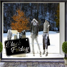vetrofanie saldi black friday sticker adesivo vetrine negozio sconto a0554