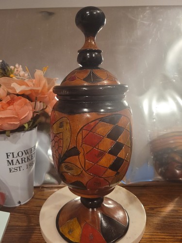 Vaso legno con coperchio - vaso,