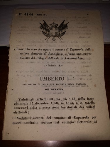 Regio decreto 1879 sep - sep, comune