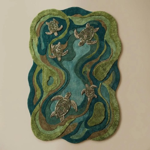 Tappeto lana trapuntato - , a