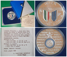Medaglia calcio⚽️ INTER CAMPIONE D'ITALIA '89⚫️?13° SCUDETTO❗distintivo ARGENTO