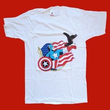 Captain America Marvel 1990 vintage single stitch T Shirt Size M NOS Made USA