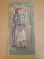 Donna con anfora - olio su