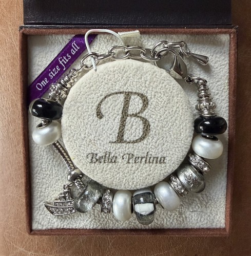 Bracciale bella perlina nero - bracciale,