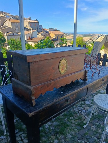Cassapanca antica con fregio - cassapanca,