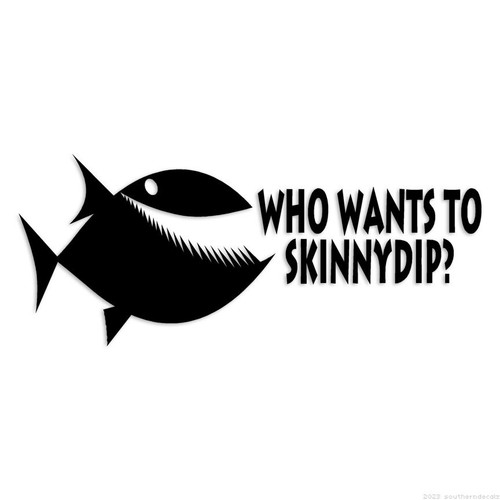 Skinny dip piranha adesivo - -,
