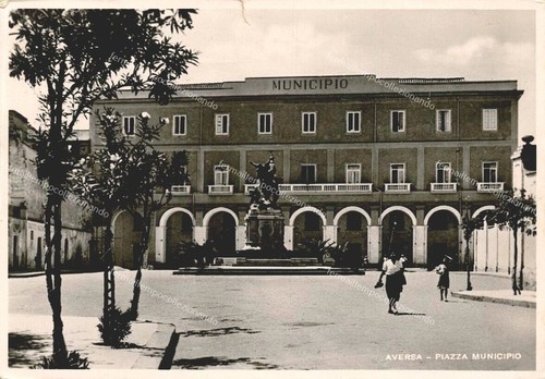 Eh115 cartolina aversa piazza - cartolina, aversa,piazza