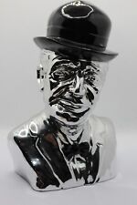 STATUA TOTO' BUSTO RESINA ARGENTATA SMALTATA MIS. 12X10X H.19 EXPLOIT