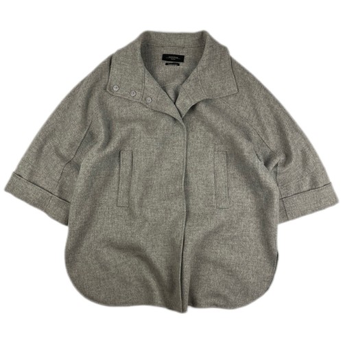 Giacca trench grigio lana - , di
