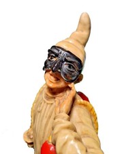 STATUA DI PULCINELLA  - ARTE NAPOLI  MASCHERA  NAPOLETANA - IN RESINA  H. 30 CM.