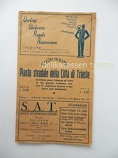 TRIESTE 1936 vecchia mappa cartina pianta città porto