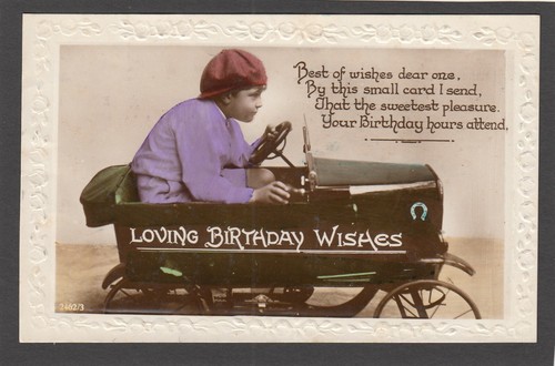 Postcard pedal car vintage - postcard,