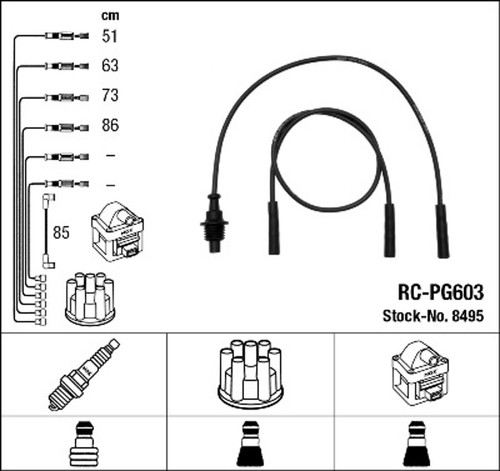 Kit tubi accensione ngk 8495 - kit,