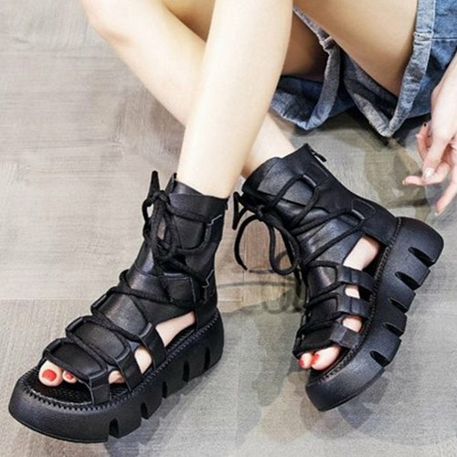 Sandali gladiatore donna pelle