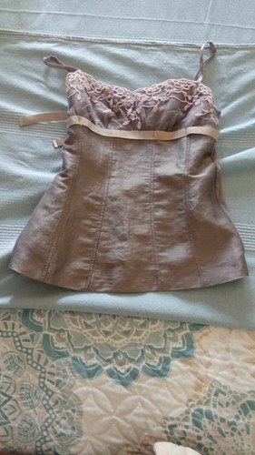 Top stile corsetto rosa antico
