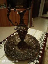 Piatto Con Brocca In Bronzo XX Secolo