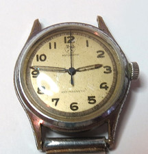 VINTAGE raro 1950 SVIZZERO UOMO DUB PARAURTI AUTOMATICO 17'J MILITARE FUNZIONANTE