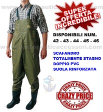 SCAFANDRO STIVALE DOPPIO PVC STAGNO NUMERO 44 BARCA GOMMONE PESCA SPINNING ALTRO