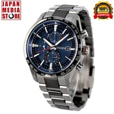 Orologio Uomo Citizen Attesa AT8186-51L Quadrante Blu Eco-Drive Radio Titanio GIAPPONE NUOVO