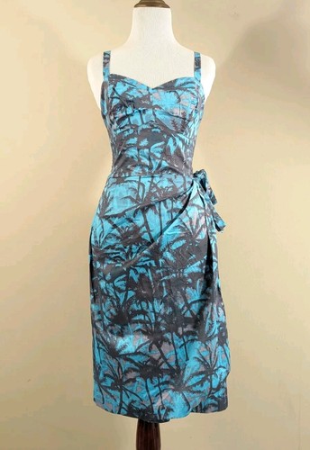 Abito sarong blu palme - blu,