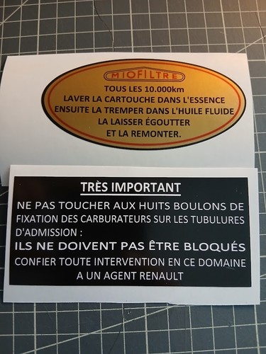 Autocollants filtre air - autocollants, à