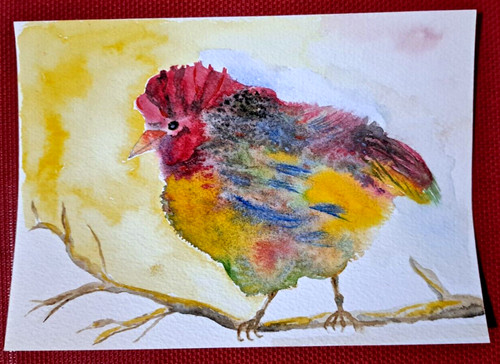 Quadro dipinto mano - quadro, uccello