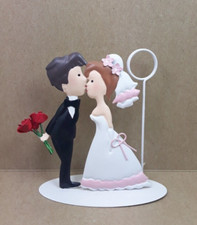 Cake Topper sopratorta materiale metallo sposi ø 9 x 10 h cm