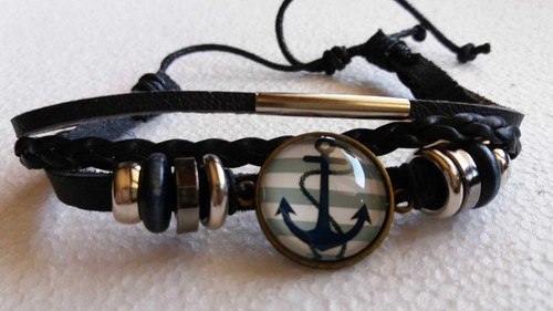 Bracciale uomo finto cuoio - bracciale,