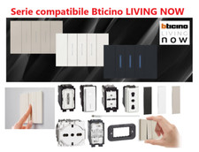 Serie compatibile BTicino LIVING NOW NERO - Interruttori/Deviatori/prese/usb/cov
