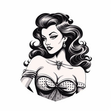 6 adesivi auto sticker pin up