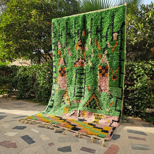Tappeto marocchino verde - , fatto