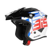 Casco Jet Acerbis JET ARIA GRAPHIC Bianco Blu Rosso Moto Scooter ECE 2206