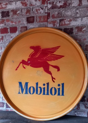 Upcycled oil drum lid mobiloil - upcycled,
